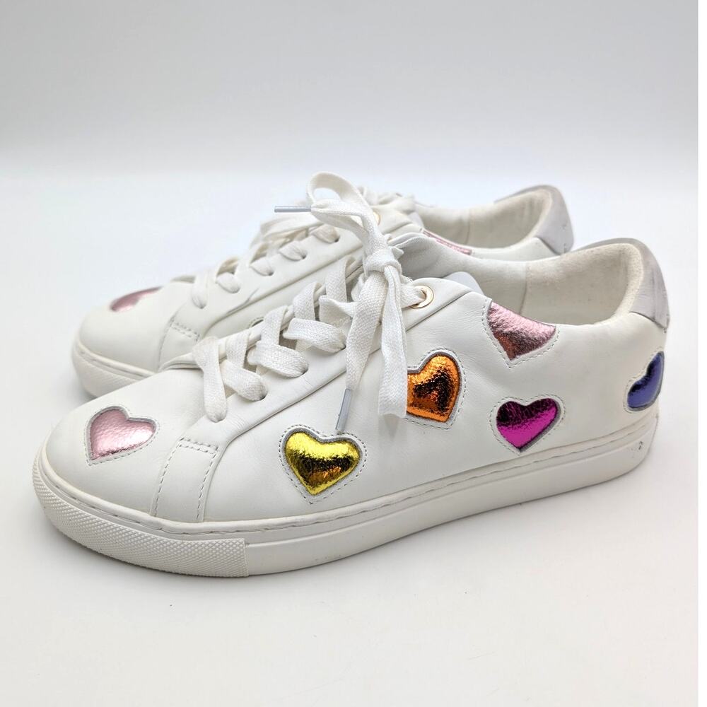 Kurt Geiger London Lane Love Heart Sneaker Shoes Women's White Size US9 EU40